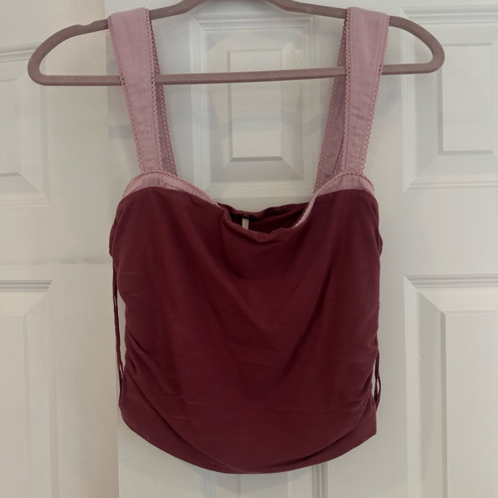 Free People Two Tone Tank Top- Wild Ginger, size M